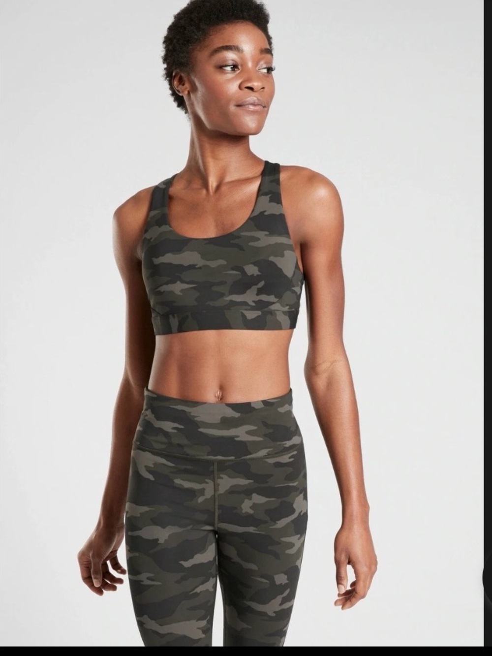 Athleta Ultimate Camo Print Sports Bra Sz M